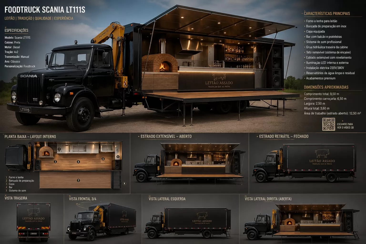 bosstruck Scania LT111S clássico para roadshows e ativações de marca